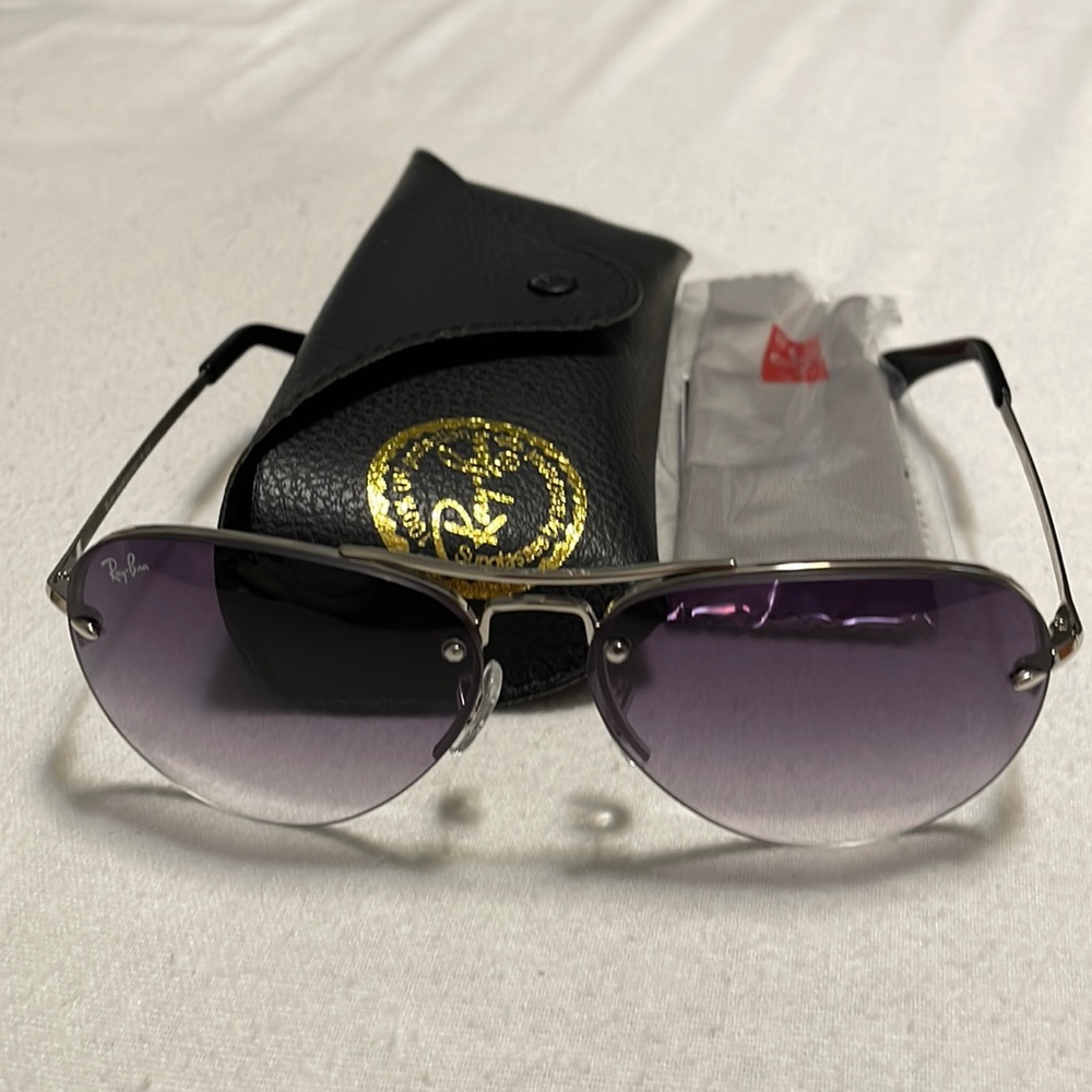 Ray Ban RB3449 Aviators Silver + Grey Gradient